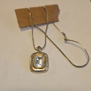 Elegant Silver and Gold Pendant Necklace